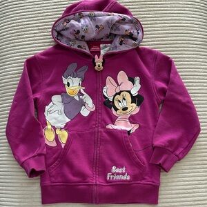 Disney Kids Fuchsia Hoodie with Minnie and Daisy in Size 7